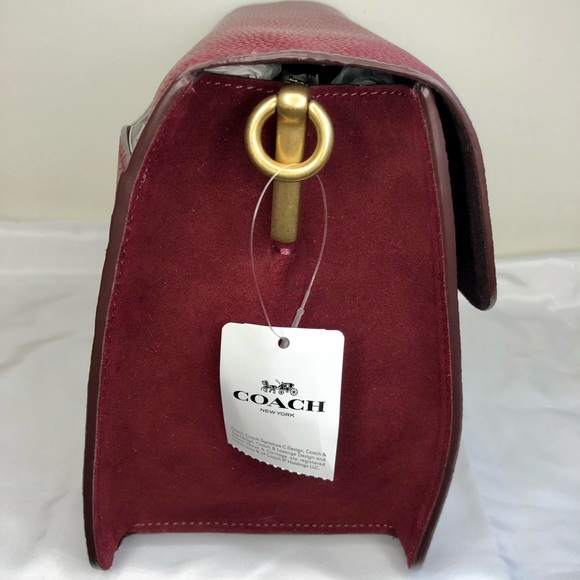 S⭕️LD‼️NWT Coach Tabby Shoulder Bag in Deep Red - Picture 3 of 12